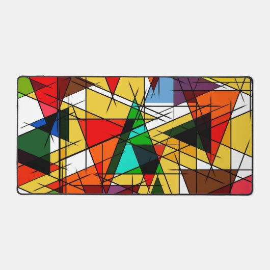 Moderne Driehoek Kleurrijke Geometrisch  Bureaumat (Voorkant)
