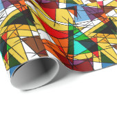 Moderne Driehoek Kleurrijke Geometrisch Cadeaupapier (Rol Hoek)