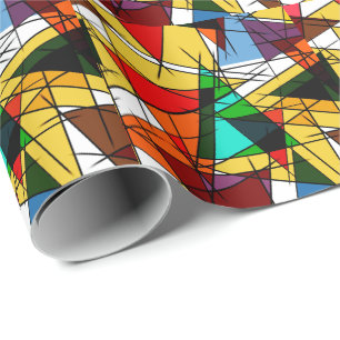 Moderne Driehoek Kleurrijke Geometrisch  Cadeaupapier