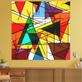 Moderne Driehoek Kleurrijke Geometrisch Canvas Afdruk (Insitu (Woonkamer))