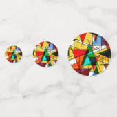 Moderne Driehoek Kleurrijke Geometrisch Confetti (Achterkanten)