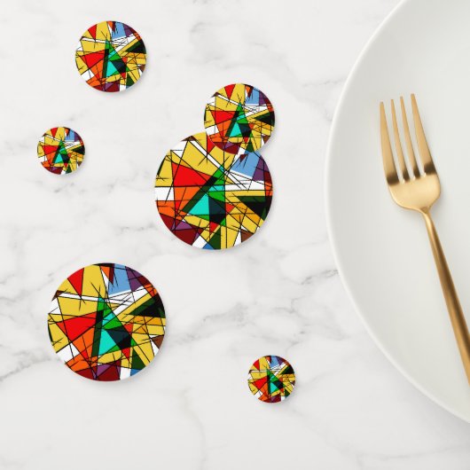 Moderne Driehoek Kleurrijke Geometrisch Confetti (Groep)