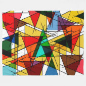 Moderne Driehoek Kleurrijke Geometrisch Fleece Deken (Voorkant (Horizontaal))