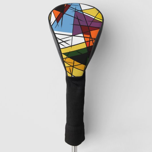 Moderne Driehoek Kleurrijke Geometrisch Golfheadcover (Voorkant)