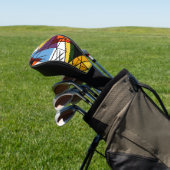 Moderne Driehoek Kleurrijke Geometrisch Golfheadcover (Insitu)