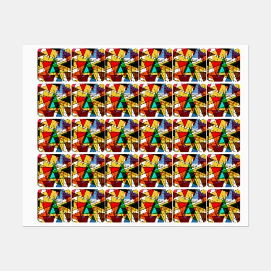 Moderne Driehoek Kleurrijke Geometrisch Labels (Vel)