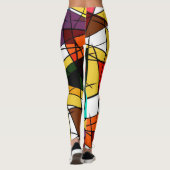 Moderne Driehoek Kleurrijke Geometrisch Leggings (Achterkant)