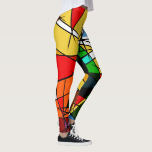 Moderne Driehoek Kleurrijke Geometrisch Leggings