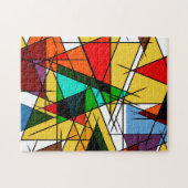 Moderne Driehoek Kleurrijke Geometrisch  Legpuzzel (Horizontaal)