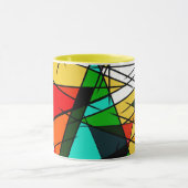 Moderne Driehoek Kleurrijke Geometrisch  Mok (Midden)