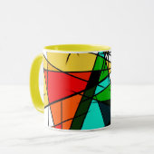 Moderne Driehoek Kleurrijke Geometrisch  Mok (Voorkant links)