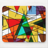 Moderne Driehoek Kleurrijke Geometrisch Muismat (Voorkant)