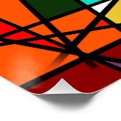 Moderne Driehoek Kleurrijke Geometrisch Perfect Poster (Hoek)