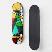 Moderne Driehoek Kleurrijke Geometrisch Persoonlijk Skateboard (Voorkant)