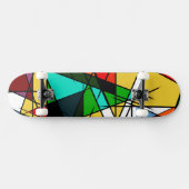 Moderne Driehoek Kleurrijke Geometrisch Persoonlijk Skateboard (Horizontaal)