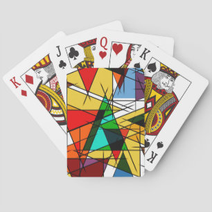 Moderne Driehoek Kleurrijke Geometrisch Pokerkaarten