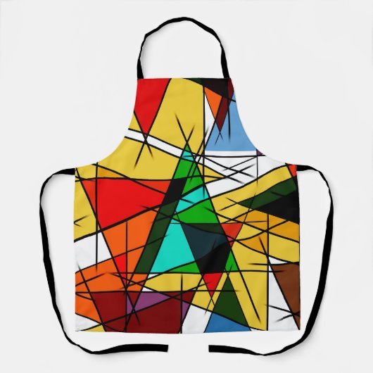 Moderne Driehoek Kleurrijke Geometrisch Schort (Voorkant)