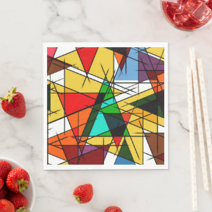 Moderne Driehoek Kleurrijke Geometrisch  Servet