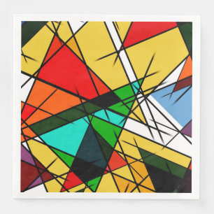 Moderne Driehoek Kleurrijke Geometrisch Servet