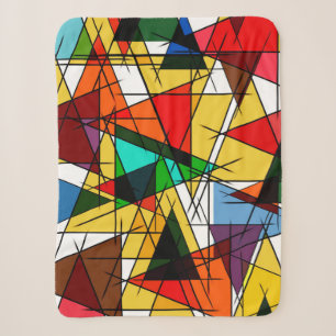 Moderne Driehoek Kleurrijke Geometrisch  Sherpa Deken