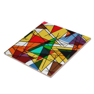 Moderne Driehoek Kleurrijke Geometrisch  Tegeltje