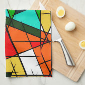 Moderne Driehoek Kleurrijke Geometrisch Theedoek (Quarter Fold)