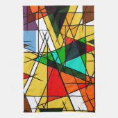 Moderne Driehoek Kleurrijke Geometrisch Theedoek (Verticaal)
