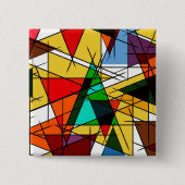 Moderne Driehoek Kleurrijke Geometrisch Vierkante Button 5,1 Cm (Voorkant)