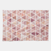 Moderne driehoeken in Perzik en Koper Theedoek (Horizontaal)