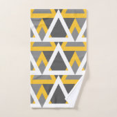 Moderne, driehoeken, mosterdgeel, wit, grijs bad handdoek (Handdoek)