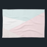 Moderne Driehoeken Patroon Blauw & Roze Geometrisc Theedoek<br><div class="desc">Moderne en elegante keukenhanddoek met een geometrisch patroon in wit,  roze,  lichtblauw en beige. Andere kleuren zijn beschikbaar. Deze handdoek zal perfect zijn als het accent van uw keuken.</div>