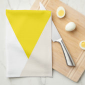 Moderne Driehoeken Patroon Blush & Geel Geometrisc Theedoek (Quarter Fold)