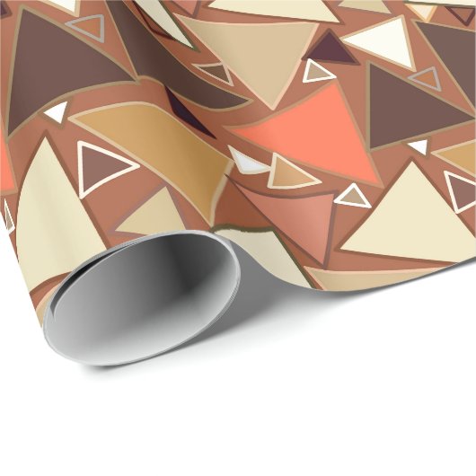 Moderne driehoeken uit de middeleeuwen, Tan, Brown Cadeaupapier (Rol Hoek)