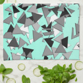 Moderne driehoeken voor zwart, grijs en wit geo Bl Theedoek (Gevouwen)