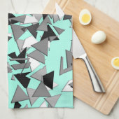 Moderne driehoeken voor zwart, grijs en wit geo Bl Theedoek (Quarter Fold)