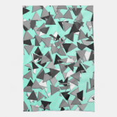 Moderne driehoeken voor zwart, grijs en wit geo Bl Theedoek (Verticaal)