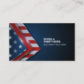 Moderne Driehoeken VS Vlag | Insignes | Donkerblau Visitekaartje (Voorkant)