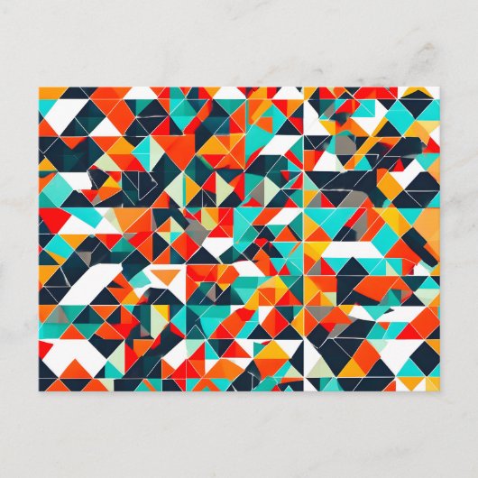 Moderne Driehoekige Geometrie Abstract Briefkaart (Voorkant)