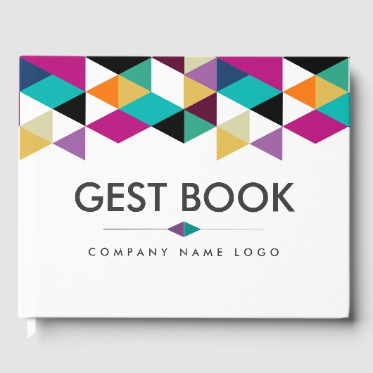 Moderne driehoeksgrens gastenboek (Voorkant)