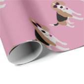 Moderne driekleurenbeagelhond cadeaupapier (Rol Hoek)