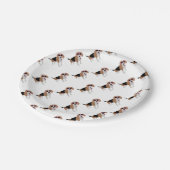 Moderne driekleurenbeagelhond papieren bordje (Gekanteld)