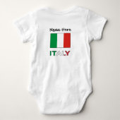 Moderne driekleurige naam hier Italiaanse vlag Romper (Achterkant)