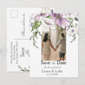 Moderne driekleurige Save the Date Briefkaart (Voorkant / Achterkant)