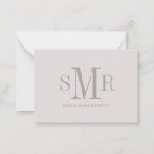 Moderne drieletter monogram beginletters naam notitiekaartje (Voorkant)