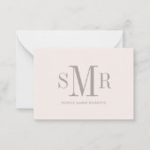 Moderne drieletter-monogram beginletters naam notitiekaartje (Voorkant)