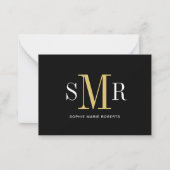 Moderne drieletter-monogram beginletters naam notitiekaartje (Voorkant)