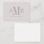 Moderne drieletterige monogram initialen notitiekaartje (Voorkant / Achterkant)