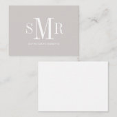 Moderne drieletterige monogram initialen notitiekaartje (Voorkant / Achterkant)