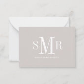 Moderne drieletterige monogram initialen notitiekaartje (Voorkant)