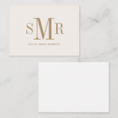 Moderne drieletterige monogram initialen notitiekaartje (Voorkant / Achterkant)